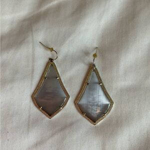 Kendra Scott Gold and Translucent Gray Earings